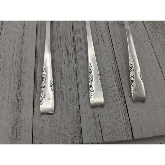 Vintage 1881 Rogers Proposal Silverplate Flatware Set of 3 Serving Spoons Pierce - Picture 3 of 8